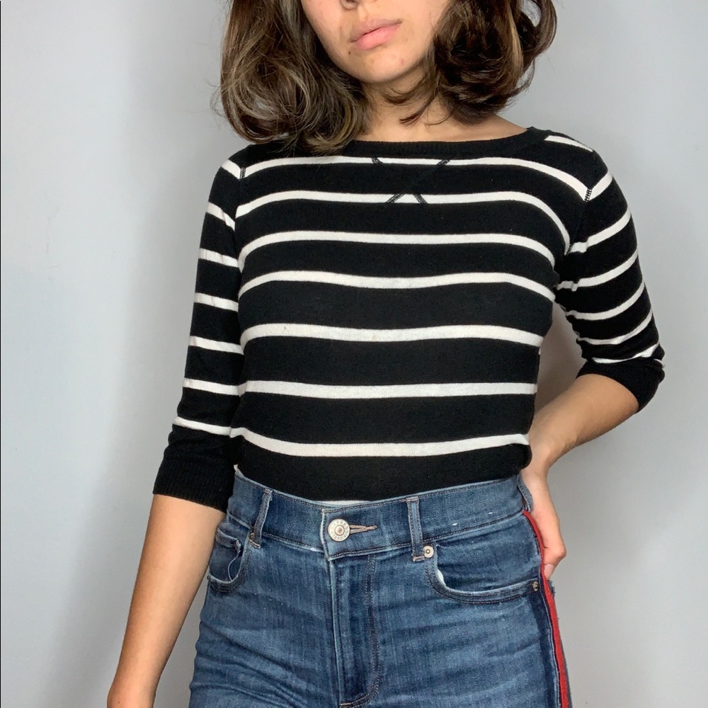 Striped 3/4 Long-sleeve Shirt